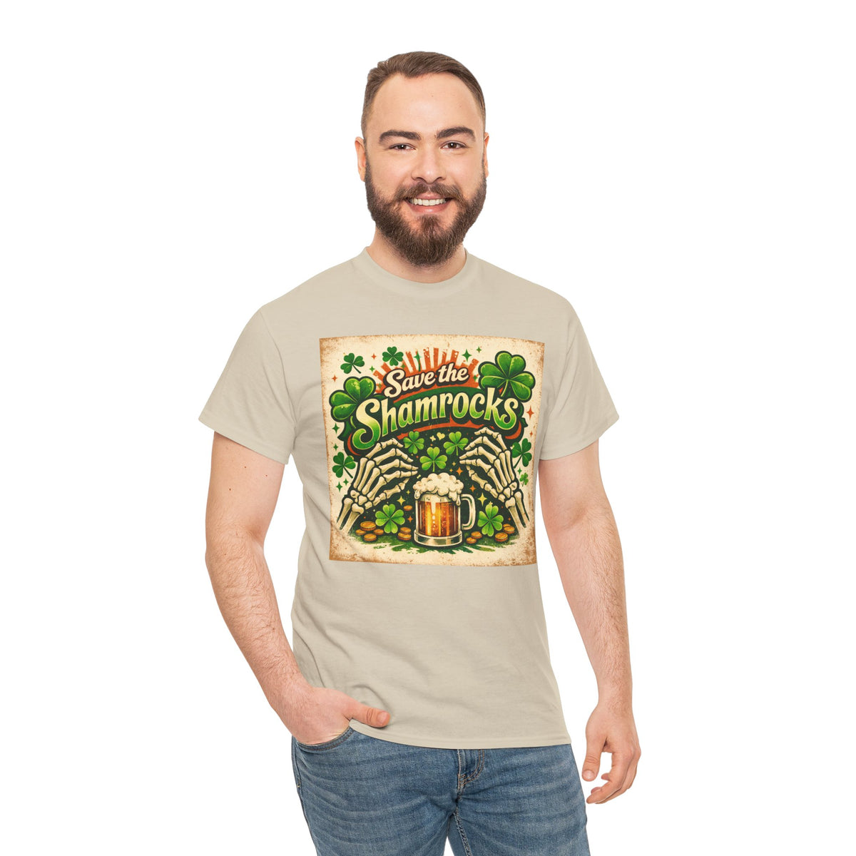 Save the Shamrocks T-Shirt — St. Patrick’s Day Beer & Shamrock Graphic Tee
