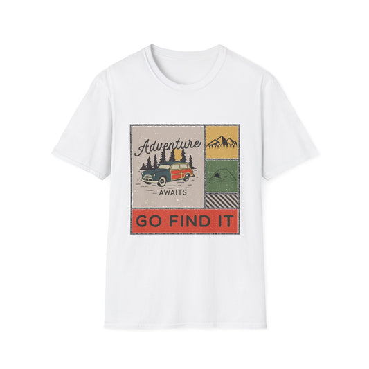 Adventure Awaits Unisex T-Shirt, Nature Lover Tee, Outdoor Apparel, Travel Shirt, Gift for Adventurers