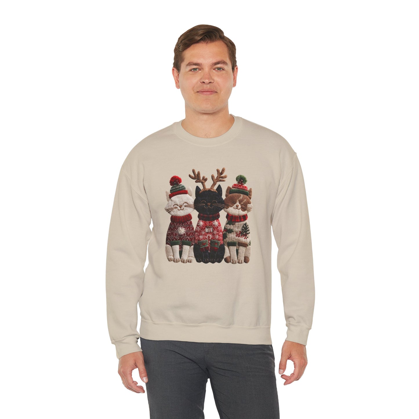 Festive Cat Crewneck Sweatshirt