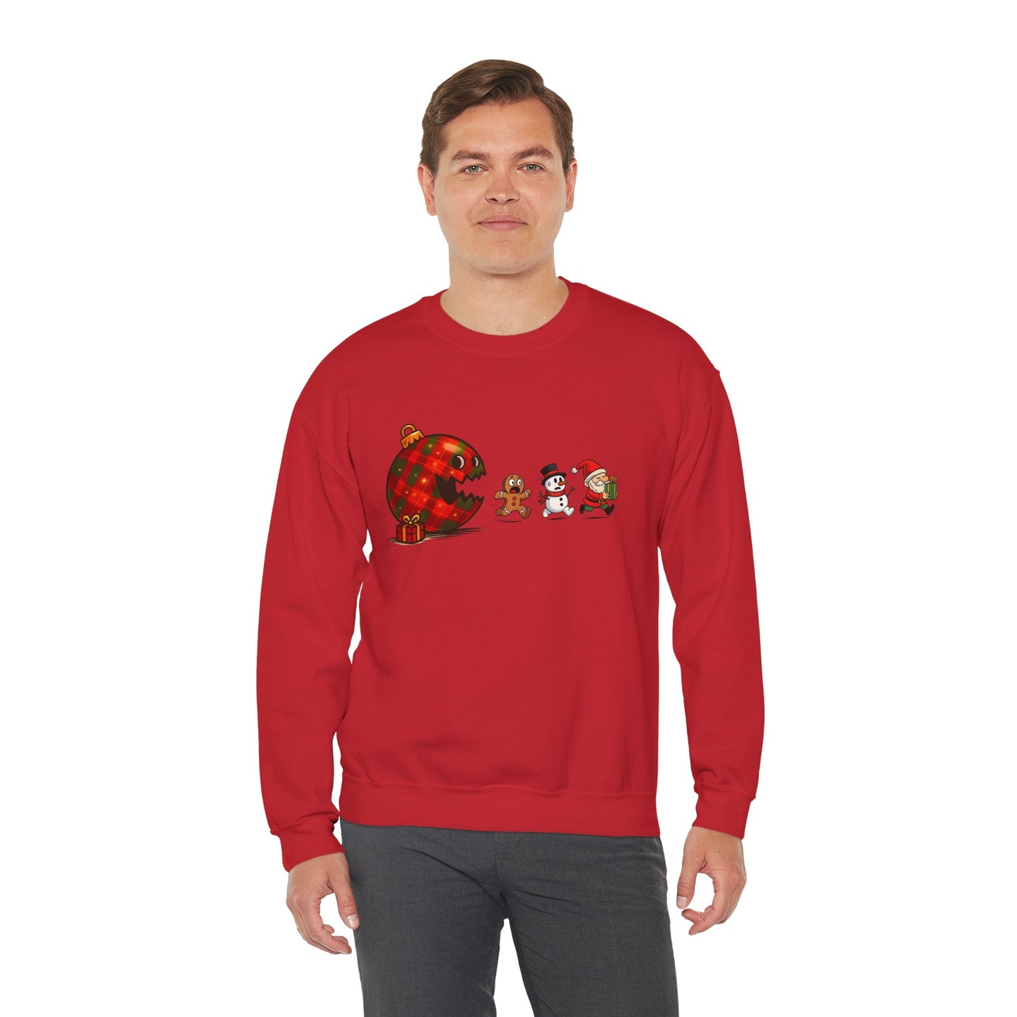 Festive Crewneck Sweatshirt with Holiday Characters