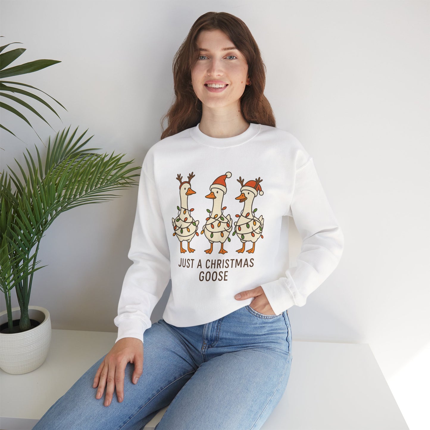 Festive Goose Sweatshirt - Cozy Holiday Apparel, Christmas Gift, Unisex Crewneck, Funny Sweatshirt, Winter Fashion