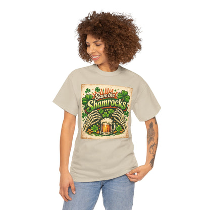 Save the Shamrocks T-Shirt — St. Patrick’s Day Beer & Shamrock Graphic Tee