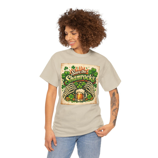Save the Shamrocks T-Shirt — St. Patrick’s Day Beer & Shamrock Graphic Tee