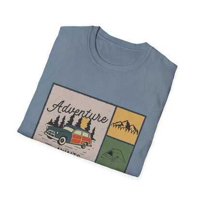Adventure Awaits Unisex T-Shirt, Nature Lover Tee, Outdoor Apparel, Travel Shirt, Gift for Adventurers