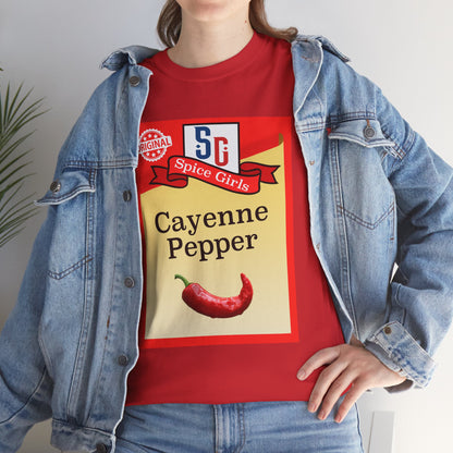 Spice Cayenne Pepper Tee, Unisex Heavy Cotton T-Shirt, Cute Gift for Food Lovers, Retro Style Shirt, Perfect for Parties, Casual Wear