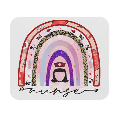 Nurse Mouse Pad, Cute Desk Accessory, Gift for Healthcare Workers, Inspirational Office Decor, Rainbow Design Mouse Pad