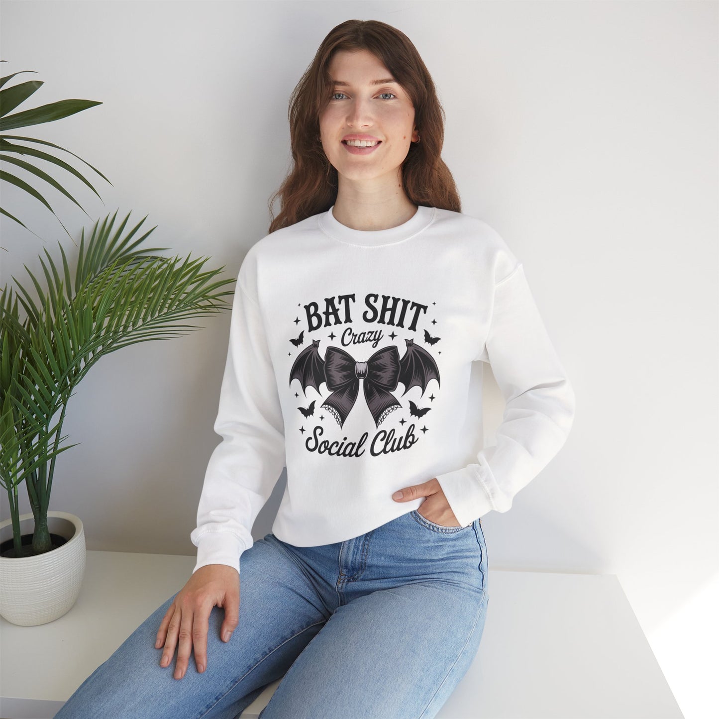 Bat Shit Crazy Social Club Sweatshirt - Fun Halloween Crewneck for Casual Wear, Gift for Friends, Lounge Apparel, Unisex Sweatshirt, [...]