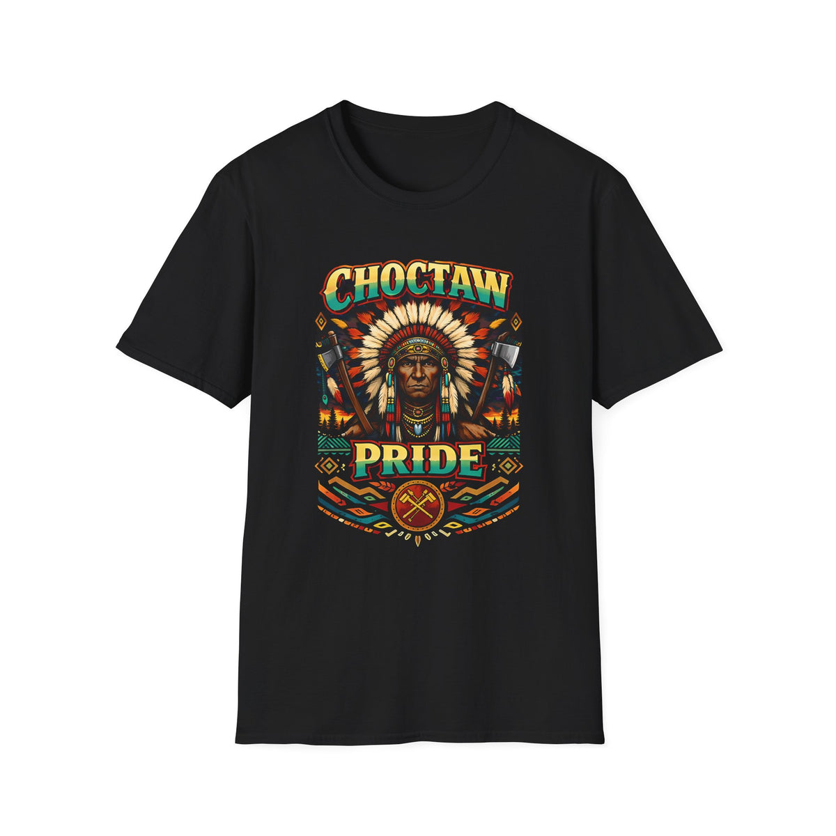 Choctaw Pride T-Shirt — Native American Heritage Tribal Headdress Design