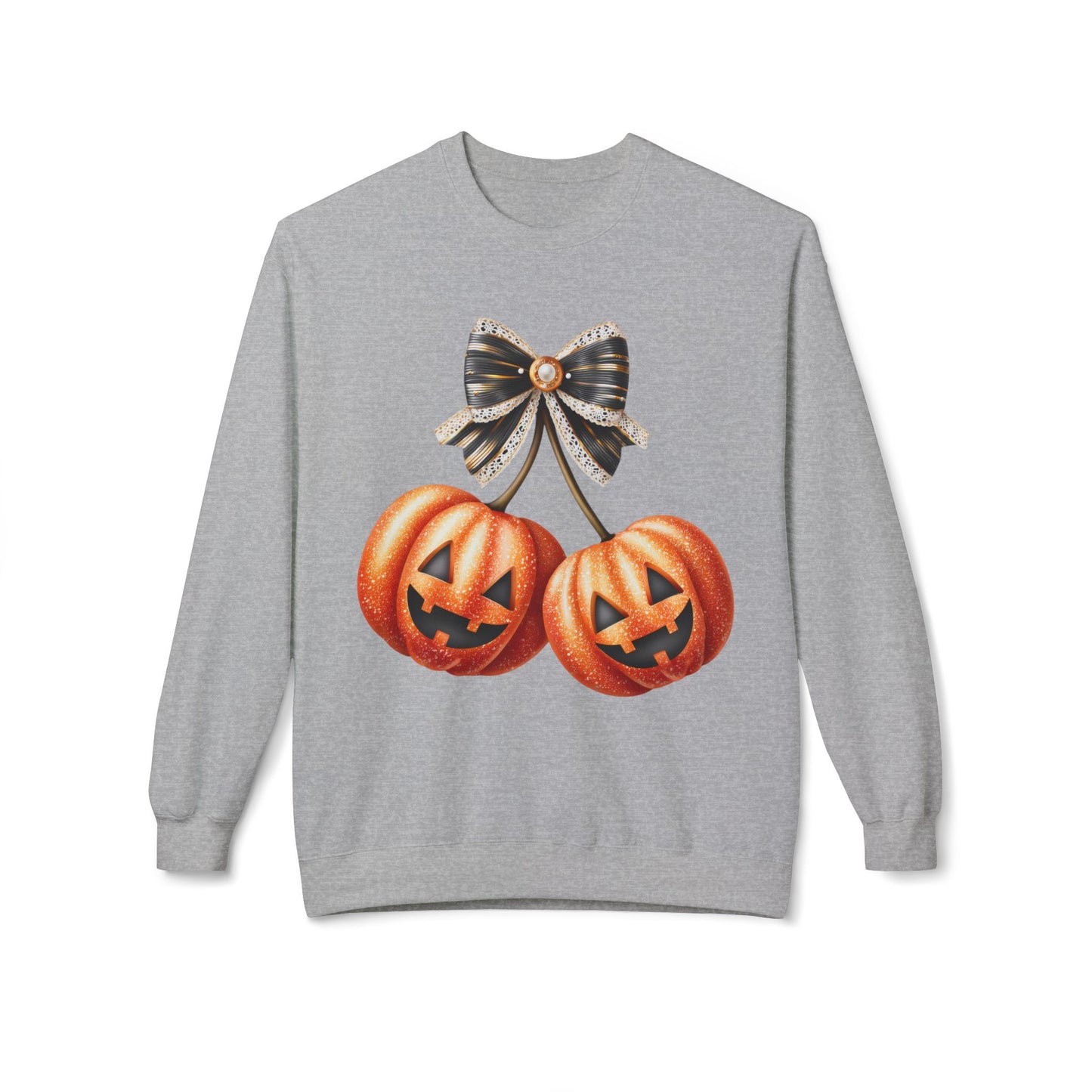 Halloween Pumpkin Graphic Crewneck Sweatshirt, Fall Sweatshirt, Unisex Fleece, Cozy Sweater, Halloween Apparel, Autumn Fashion