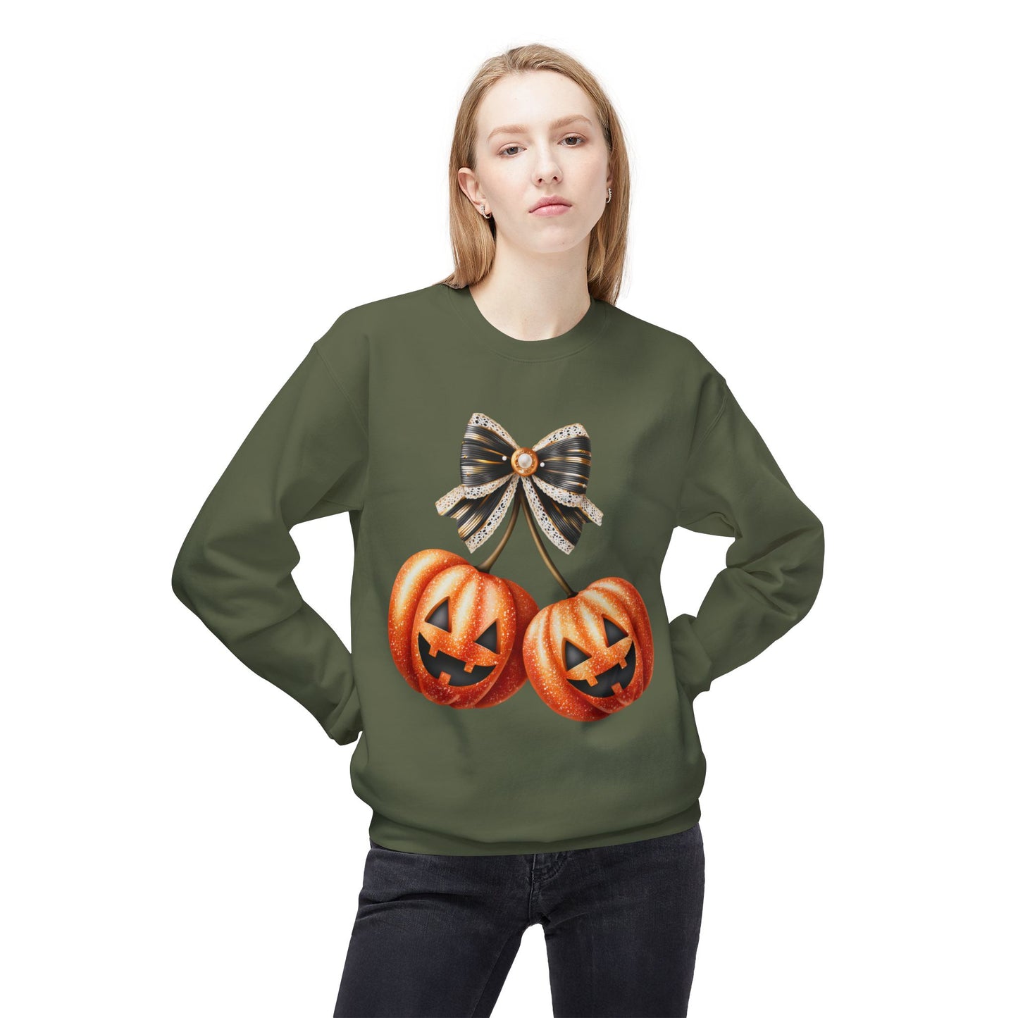 Halloween Pumpkin Graphic Crewneck Sweatshirt, Fall Sweatshirt, Unisex Fleece, Cozy Sweater, Halloween Apparel, Autumn Fashion