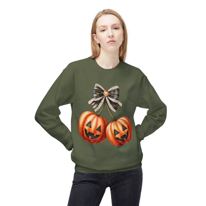 Halloween Pumpkin Graphic Crewneck Sweatshirt, Fall Sweatshirt, Unisex Fleece, Cozy Sweater, Halloween Apparel, Autumn Fashion