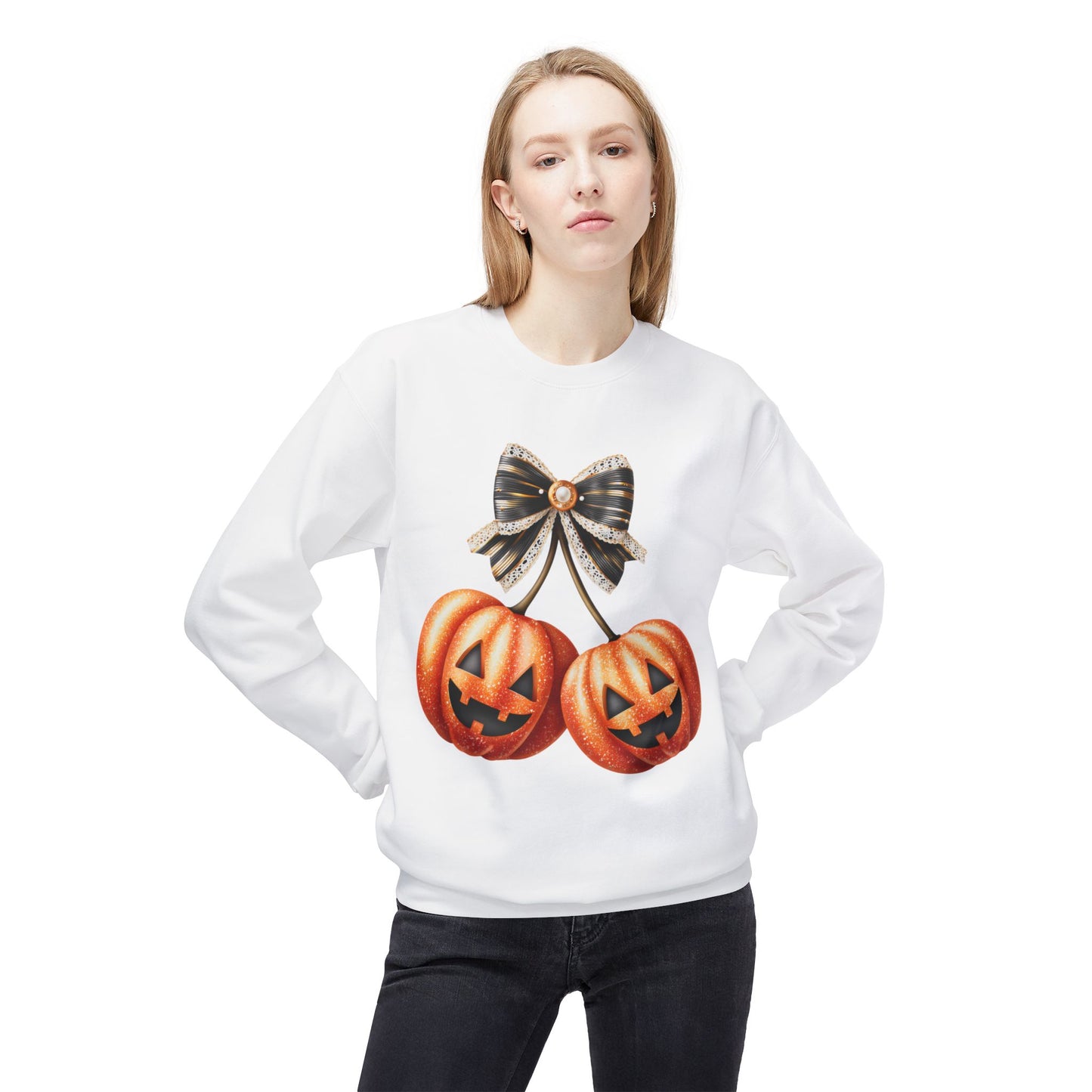 Halloween Pumpkin Graphic Crewneck Sweatshirt, Fall Sweatshirt, Unisex Fleece, Cozy Sweater, Halloween Apparel, Autumn Fashion