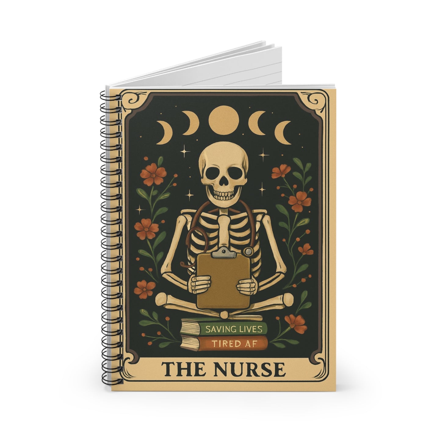Nurse Themed Spiral Notebook - Saving Lives, Tired AF - Perfect for Medical Professionals, Gift for Nursing Students, Journal, Daily [...]