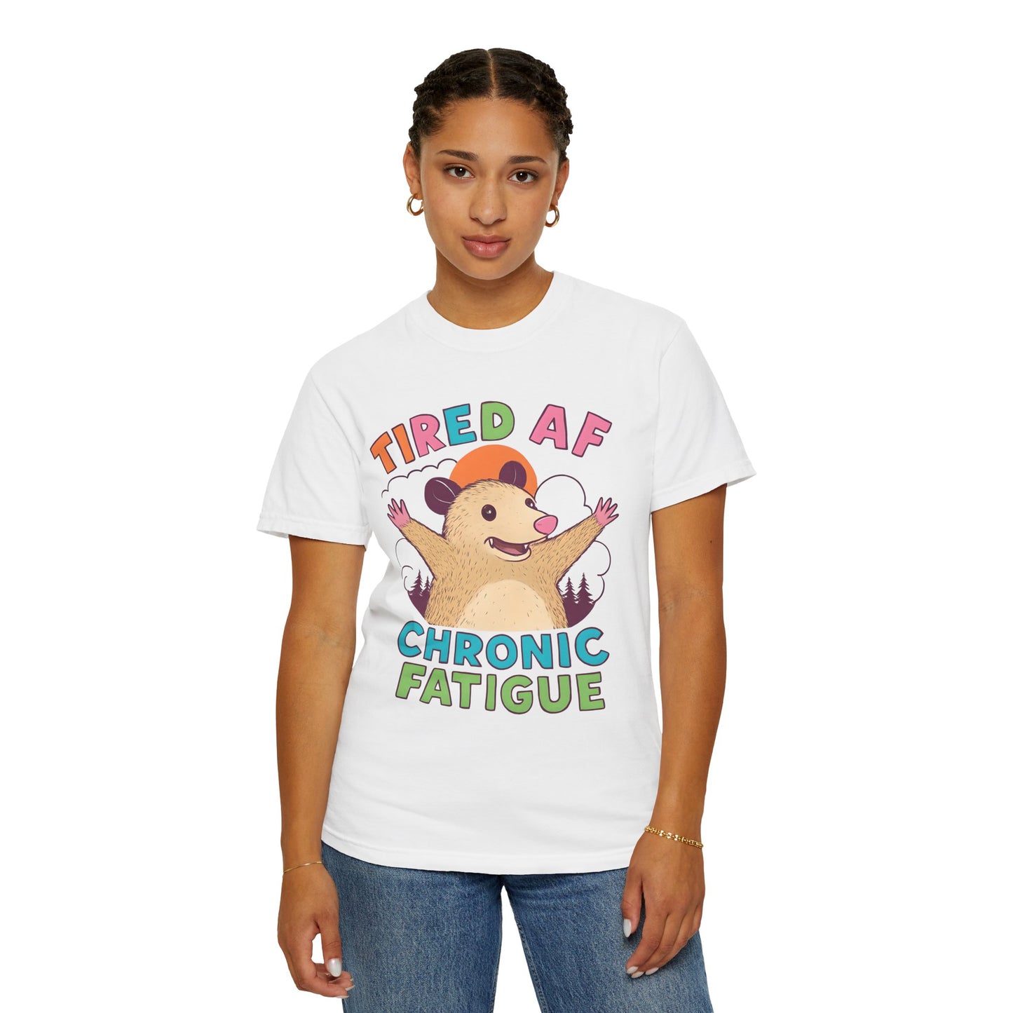 Chronic Fatigue T-Shirt, Funny Hedgehog Tee, Comfortable Casual Wear, Gift for Tired Friends, Humor Graphic Shirt
