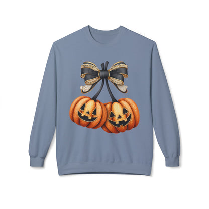 Halloween Pumpkin Sweatshirt, Cozy Fall Apparel, Unisex Crewneck, Spooky Season Gift, Autumn Fashion, Halloween Decorations