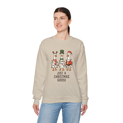 Funny Holiday Sweatshirt, Christmas Goose Sweatshirt, Unisex Crewneck, Quirky Winter Apparel, Festive Gift, Holiday Clothing