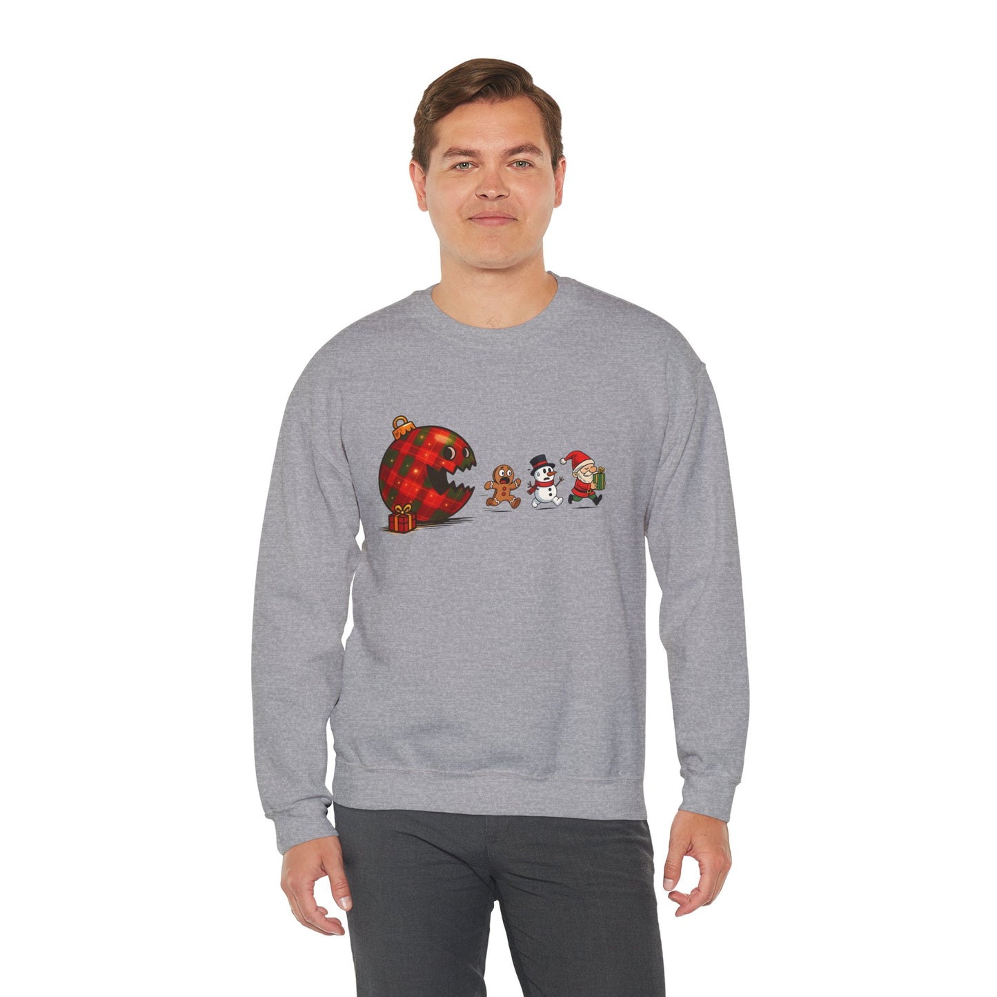 Festive Crewneck Sweatshirt with Holiday Characters