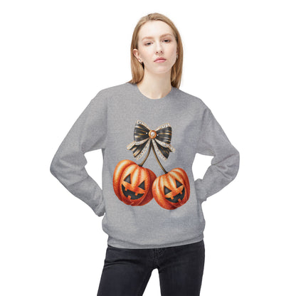 Halloween Pumpkin Graphic Crewneck Sweatshirt, Fall Sweatshirt, Unisex Fleece, Cozy Sweater, Halloween Apparel, Autumn Fashion