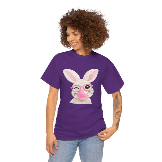 Bunny Bubblegum T-Shirt — Cute Pink Bunny with Glasses Easter Tee