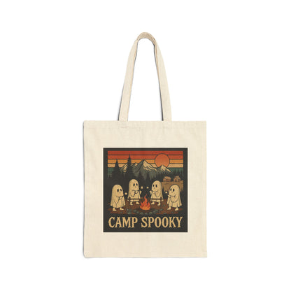 Spooky Camp Tote Bag, Halloween Gift, Eco-Friendly Canvas Bag, Trick or Treat Bag, Camping Accessories