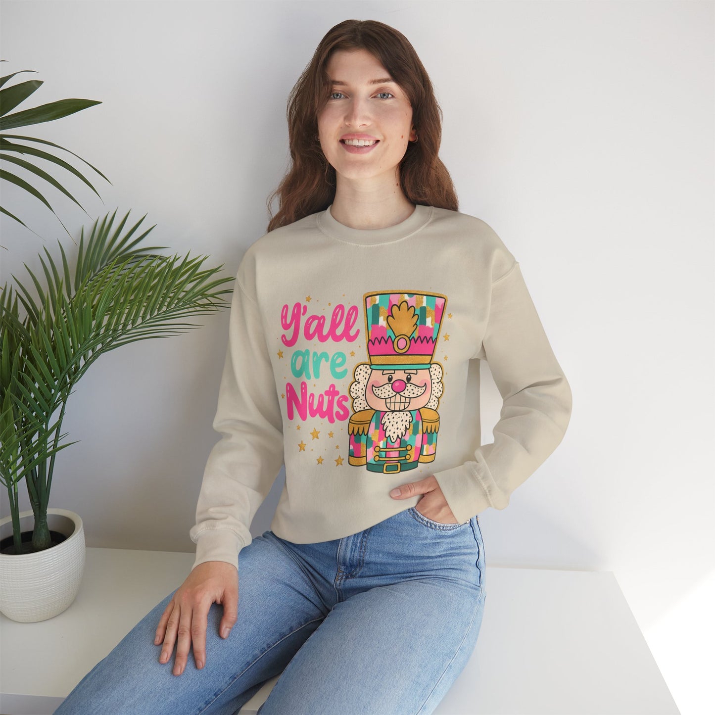 Holiday Nutcracker Crewneck Sweatshirt - Y'all Are Nuts