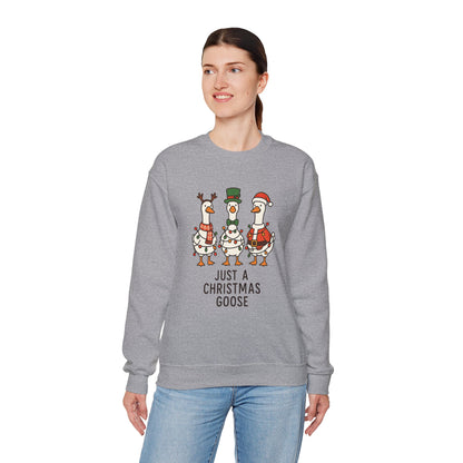 Funny Holiday Sweatshirt, Christmas Goose Sweatshirt, Unisex Crewneck, Quirky Winter Apparel, Festive Gift, Holiday Clothing