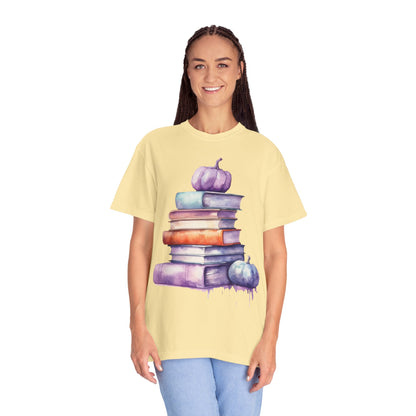 Autumn Books T-shirt, Cozy Fall Tee, Book Lover Gift, Unisex T-shirt, Perfect for Halloween, Thanksgiving, Reading Enthusiasts