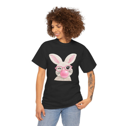 Bunny Bubblegum T-Shirt — Cute Pink Bunny with Glasses Easter Tee