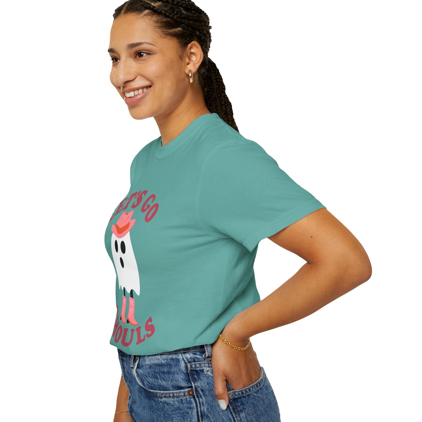 Unisex Garment-Dyed T-shirt Pepper Let's Go Ghouls Western Boots Ghost Halloween