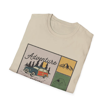 Adventure Awaits Unisex T-Shirt, Nature Lover Tee, Outdoor Apparel, Travel Shirt, Gift for Adventurers