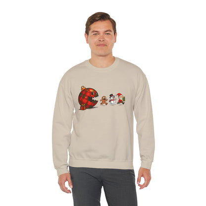 Festive Crewneck Sweatshirt with Holiday Characters
