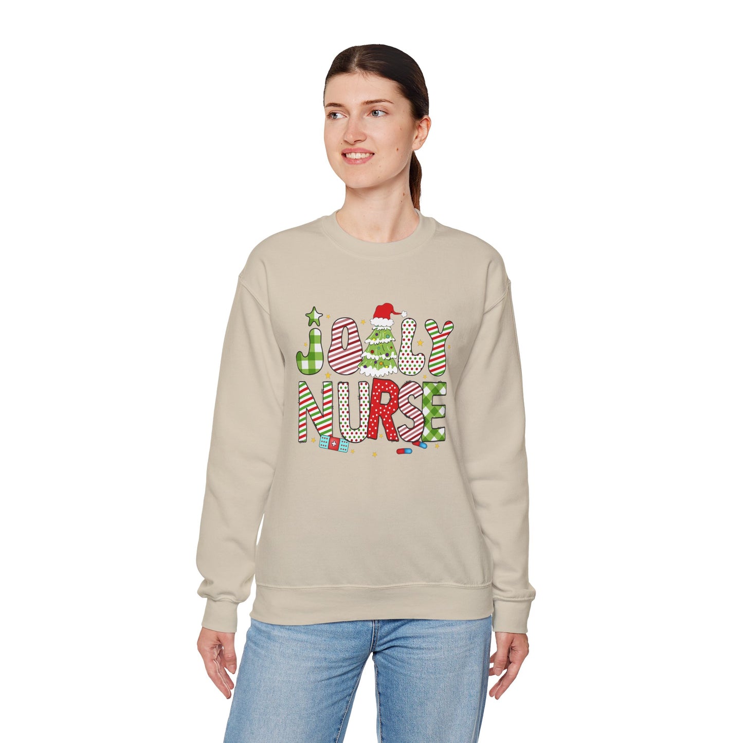 Joyful Nurse Crewneck Sweatshirt - Festive Holiday Apparel