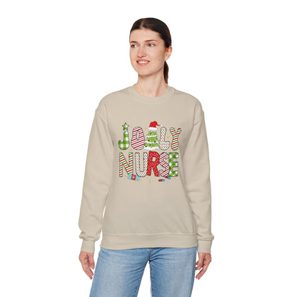 Joyful Nurse Crewneck Sweatshirt - Festive Holiday Apparel