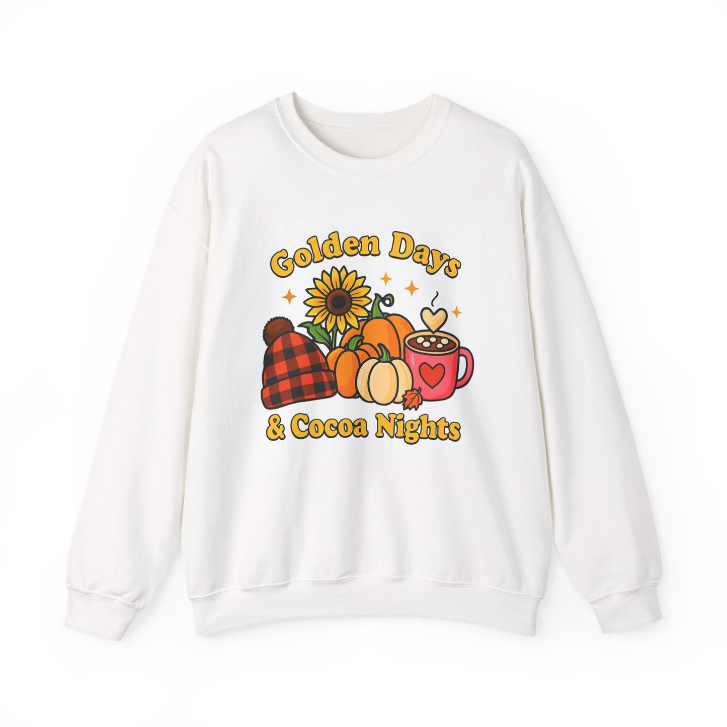Golden Days & Cocoa Nights Sweatshirt | Fall Fashion, Cozy Wear, Gift for Women, Autumn Apparel, Seasonal Outfit