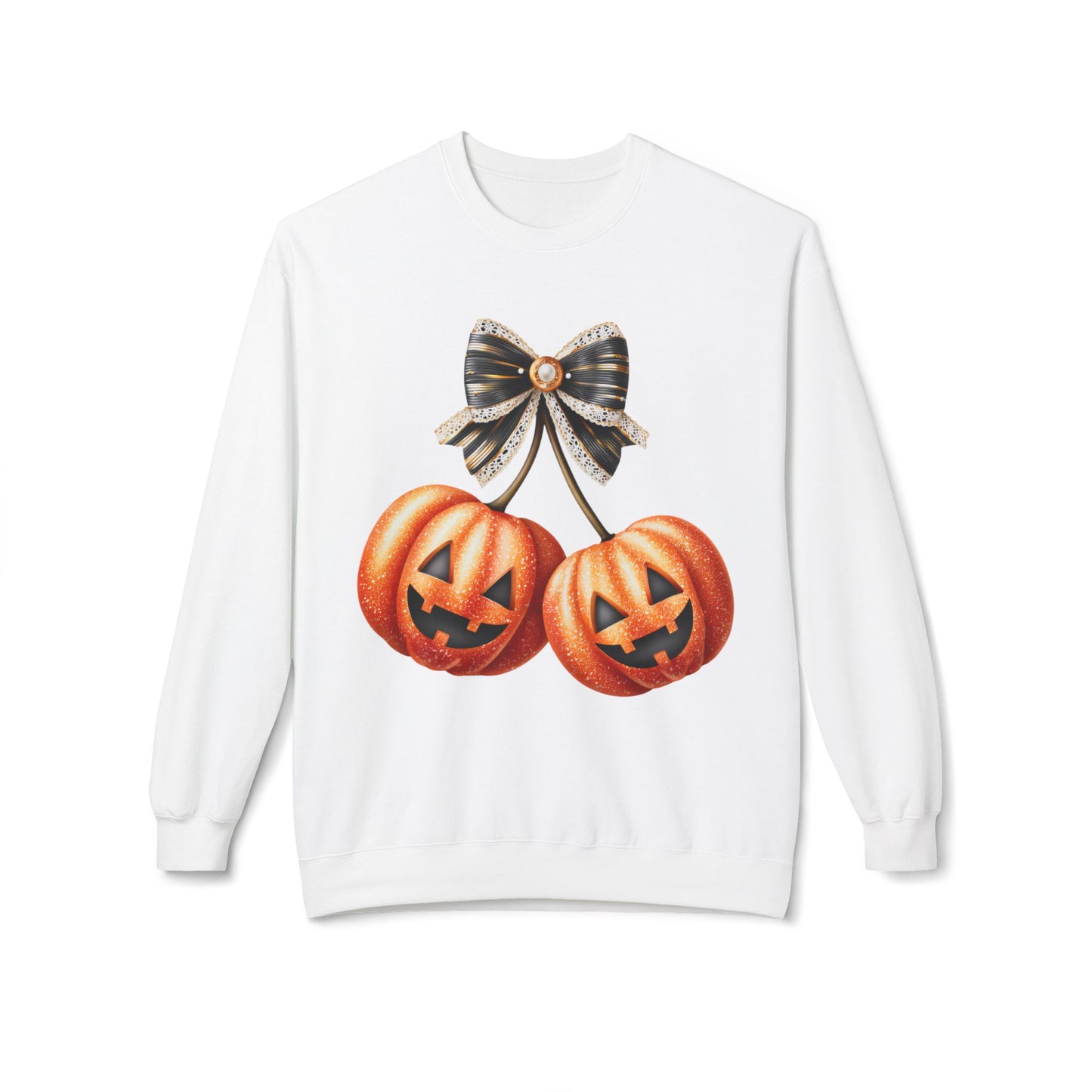 Halloween Pumpkin Graphic Crewneck Sweatshirt, Fall Sweatshirt, Unisex Fleece, Cozy Sweater, Halloween Apparel, Autumn Fashion