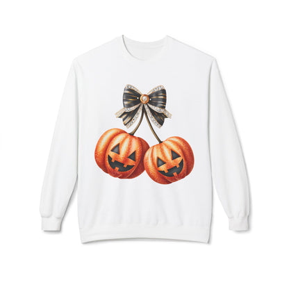 Halloween Pumpkin Graphic Crewneck Sweatshirt, Fall Sweatshirt, Unisex Fleece, Cozy Sweater, Halloween Apparel, Autumn Fashion