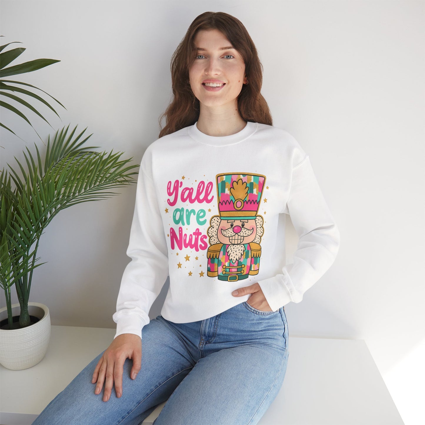 Holiday Nutcracker Crewneck Sweatshirt - Y'all Are Nuts