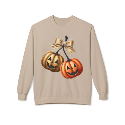 Pumpkin Halloween Crewneck Sweatshirt, Autumn Style, Fall Fashion, Cozy Fleece, Unisex Sweatshirt, Halloween Gift