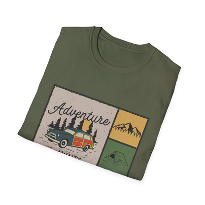 Adventure Awaits Unisex T-Shirt, Nature Lover Tee, Outdoor Apparel, Travel Shirt, Gift for Adventurers