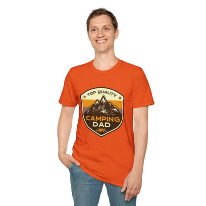 Camping Dad Unisex Softstyle T-Shirt | Perfect Gift for Dads, Outdoor Adventurers, Father's Day, Camping Trips, Family Gatherings