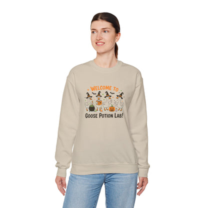 Halloween Goose Potion Lab Sweatshirt, Unisex Crewneck, Cozy Fall Apparel, Spooky Season Gift, Casual Halloween Outfit
