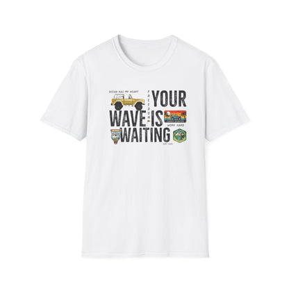 Surf-Inspired Unisex T-Shirt - Your Wave is Waiting, Beachwear, Summer Outfit, Vacation Essentials, Surfing Gift