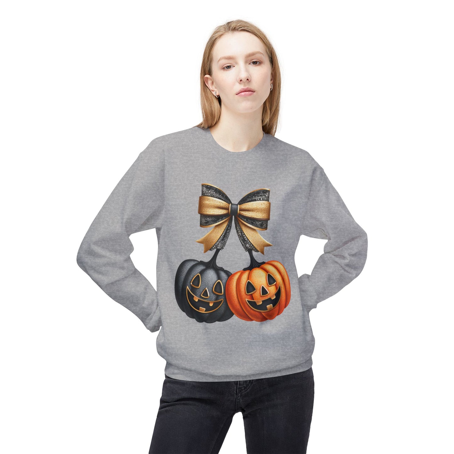 Halloween Pumpkin Crewneck Sweatshirt | Spooky Season Apparel, Halloween Fashion, Cozy Sweatshirt, Fall Outfit, Unisex Gift