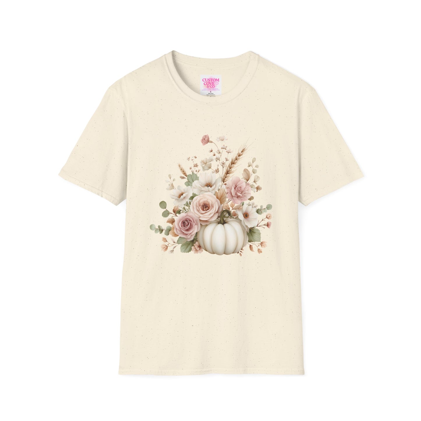 Floral Pumpkin T-Shirt, Unisex Fall Tee, Autumn Decor, Cozy Style, Gift for Her, Thanksgiving Shirt