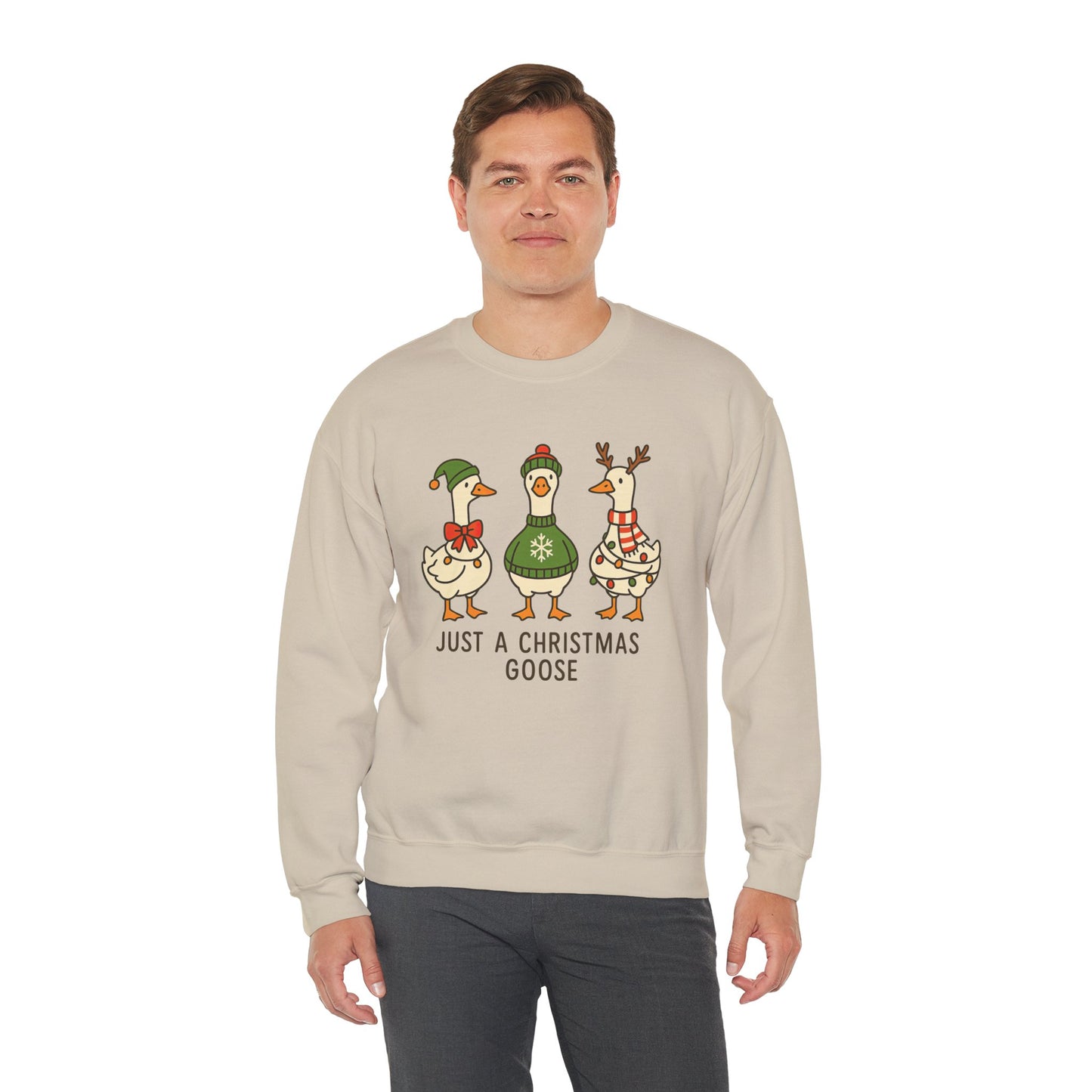 Christmas Goose Sweatshirt, Cozy Holiday Sweater, Fun Gift for Christmas, Unisex Crewneck, Winter Wardrobe Essential