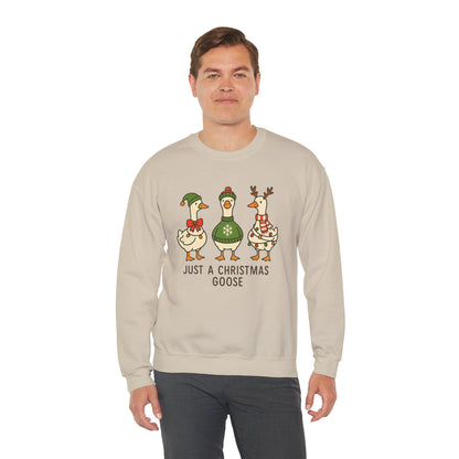 Christmas Goose Sweatshirt, Cozy Holiday Sweater, Fun Gift for Christmas, Unisex Crewneck, Winter Wardrobe Essential
