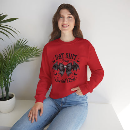 Bat Shit Crazy Social Club Sweatshirt - Fun Halloween Crewneck for Casual Wear, Gift for Friends, Lounge Apparel, Unisex Sweatshirt, [...]