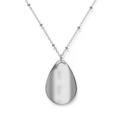 Sunflower Oval Necklace — Teardrop Floral Pendant Necklace