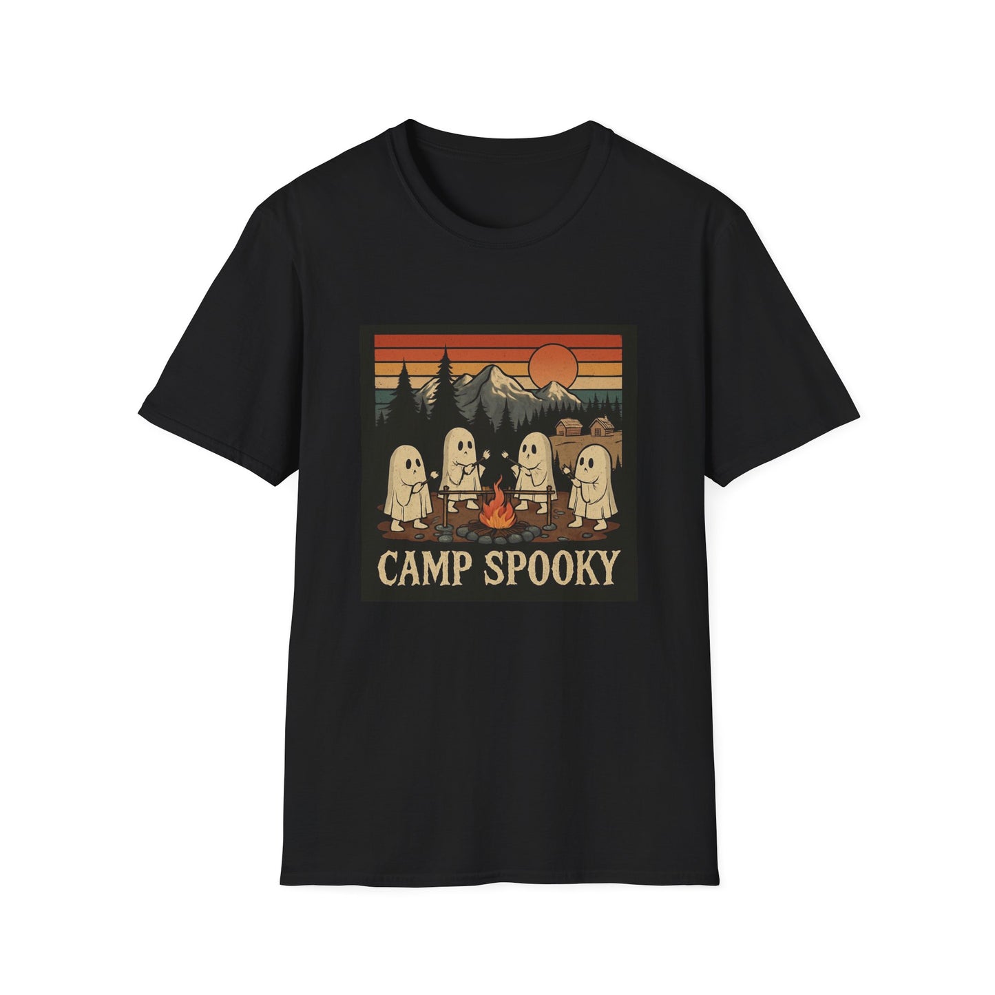 Camp Spooky Unisex T-Shirt | Halloween Vibes, Ghost Lovers Gift, Fall Apparel, Campfire Tee, Casual Wear