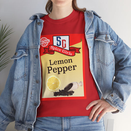 Lemon Pepper Spice Unisex Heavy Cotton Tee, Foodie Gift, Cooking Lover Shirt, Culinary Humor Tee, Kitchen Apparel, Unique T-Shirt